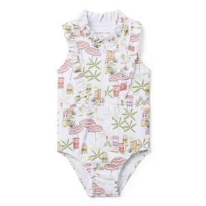 Janie and Jack Recycled Destination Zip Front Swimsuit